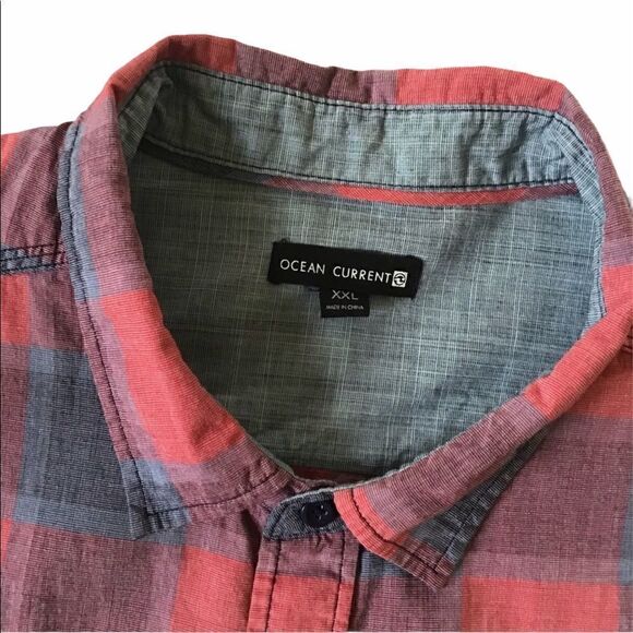 Ocean Current Gingham Button Up Long Sleeve Shirt - Picture 2 of 7